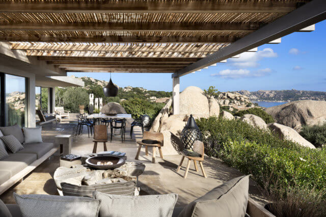 terrace shaded with view - terrazza coperta con vista - Terrasse mit Ausblick